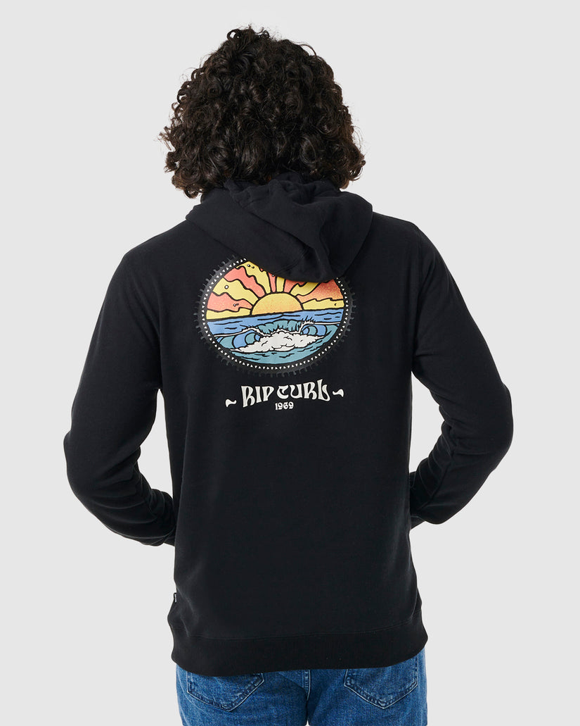 MENS TUBED AND HAZED ZIP THRU HOODIE
