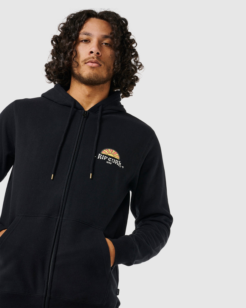 MENS TUBED AND HAZED ZIP THRU HOODIE