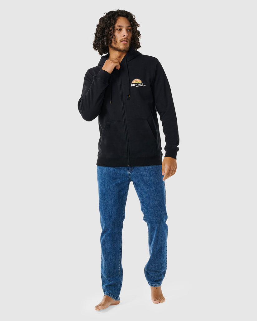 MENS TUBED AND HAZED ZIP THRU HOODIE