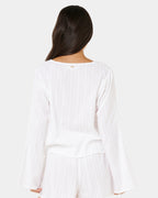 Womens Haze Tie Front Long Sleeve Shirt