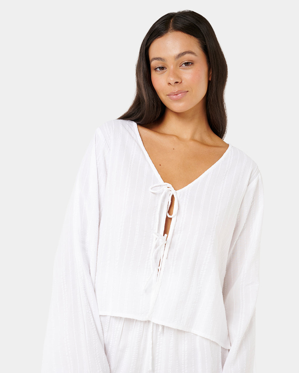 Womens Haze Tie Front Long Sleeve Shirt