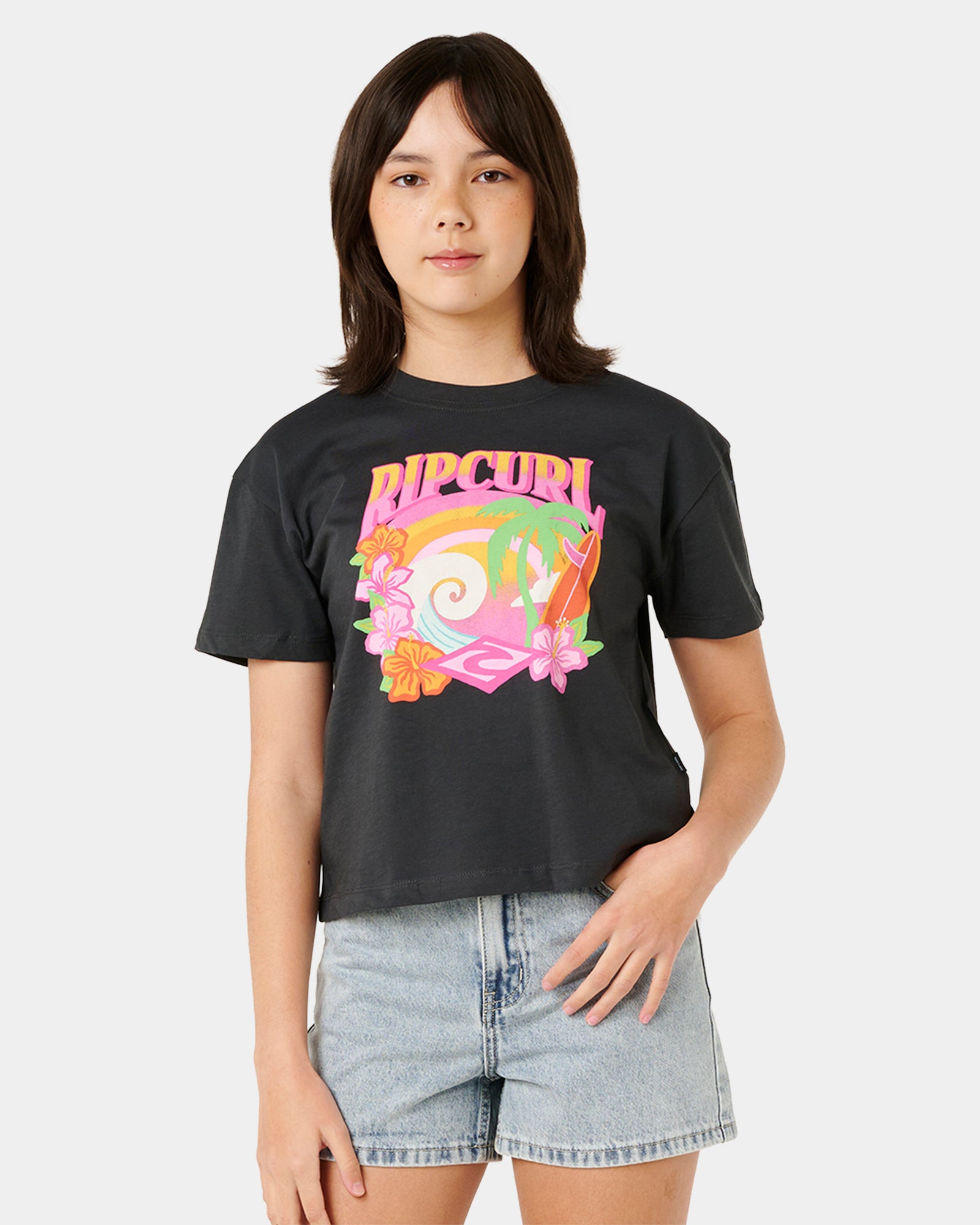 Girls 8-14 Tropical Dawn Crop T-Shirt