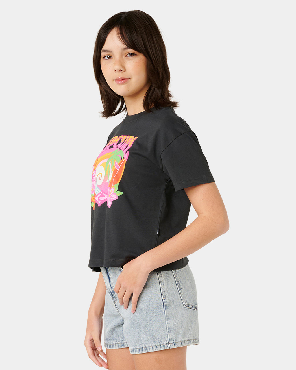 Girls 8-14 Tropical Dawn Crop T-Shirt