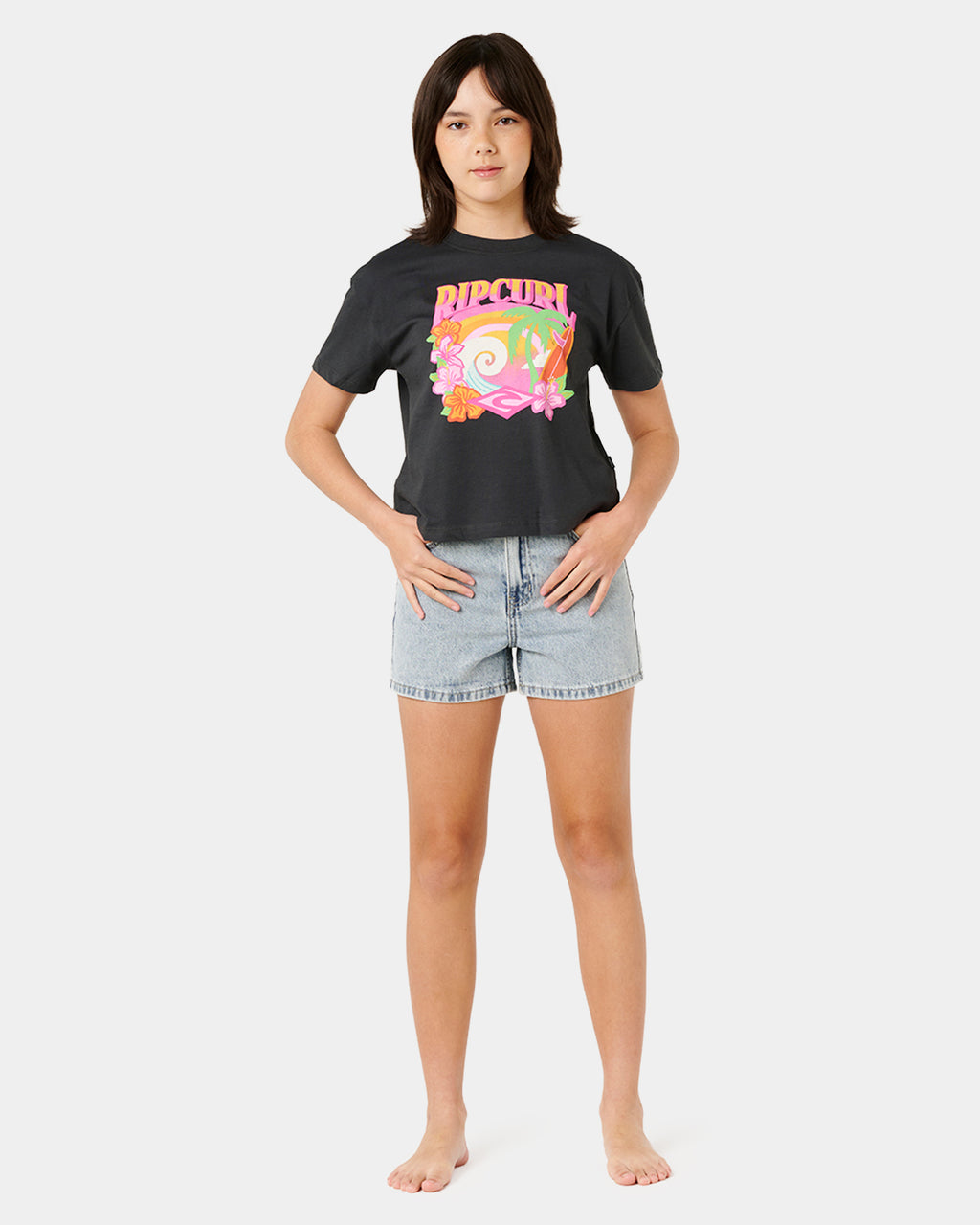 Girls 8-14 Tropical Dawn Crop T-Shirt