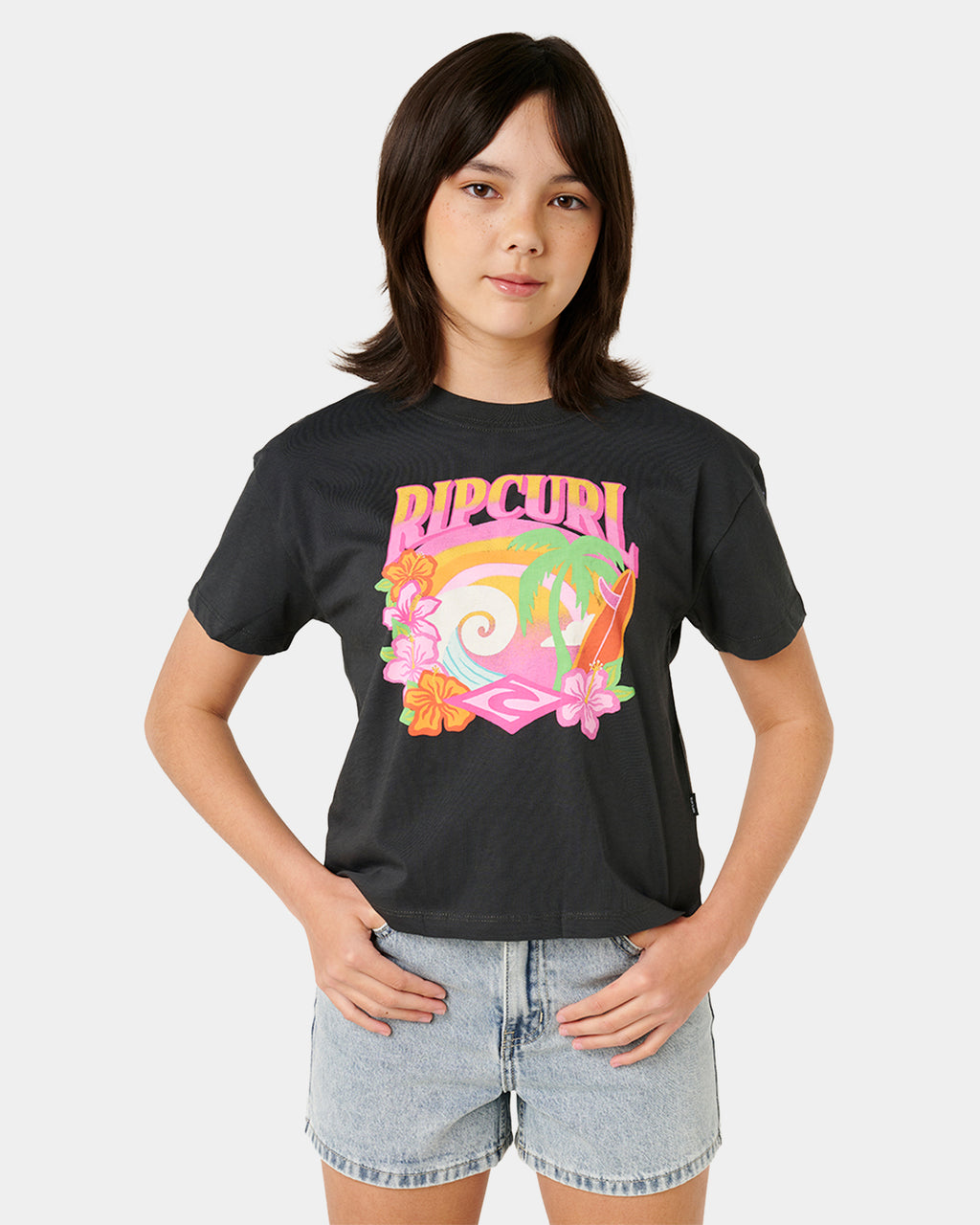 Girls 8-14 Tropical Dawn Crop T-Shirt
