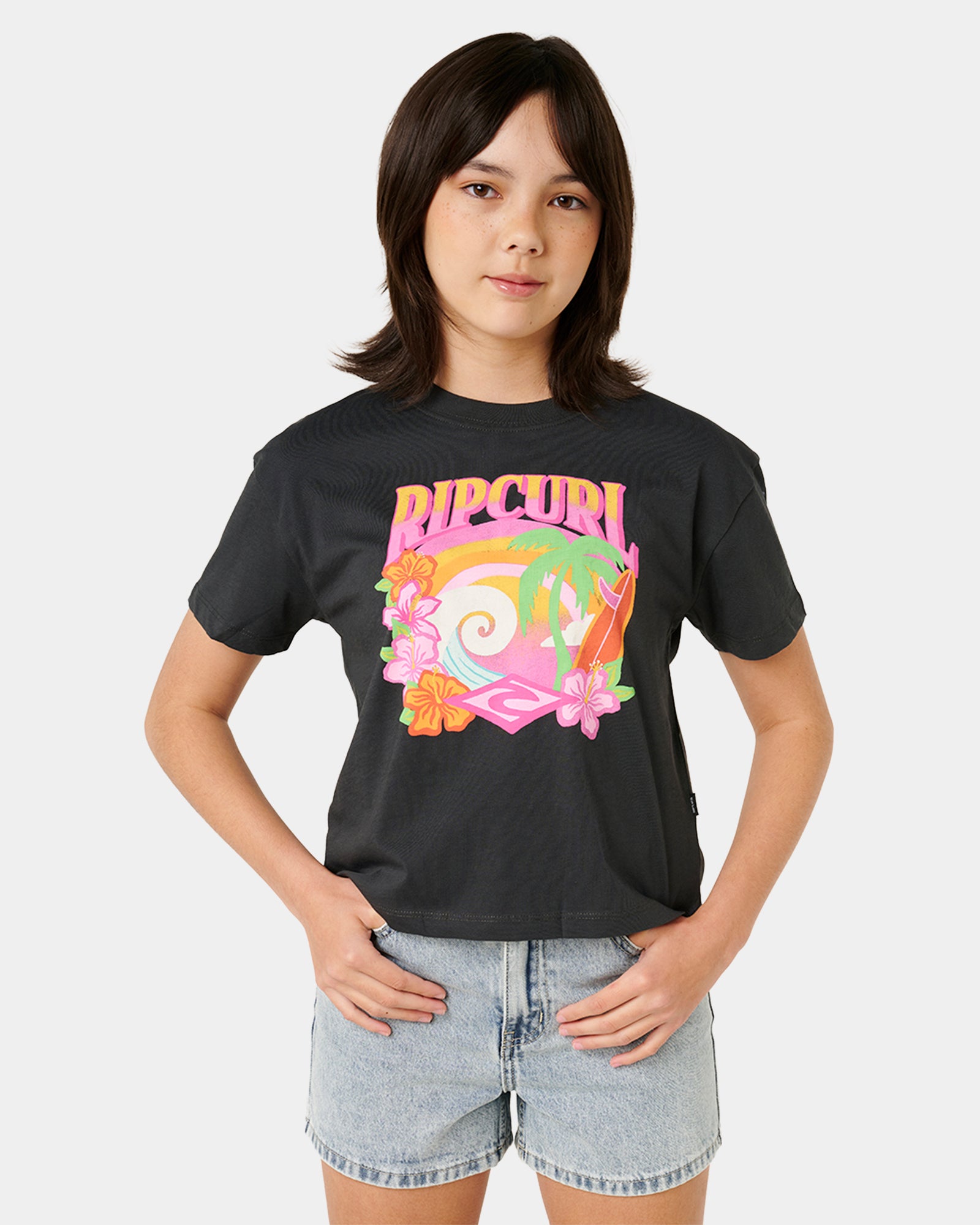 Girls 8-14 Tropical Dawn Crop T-Shirt