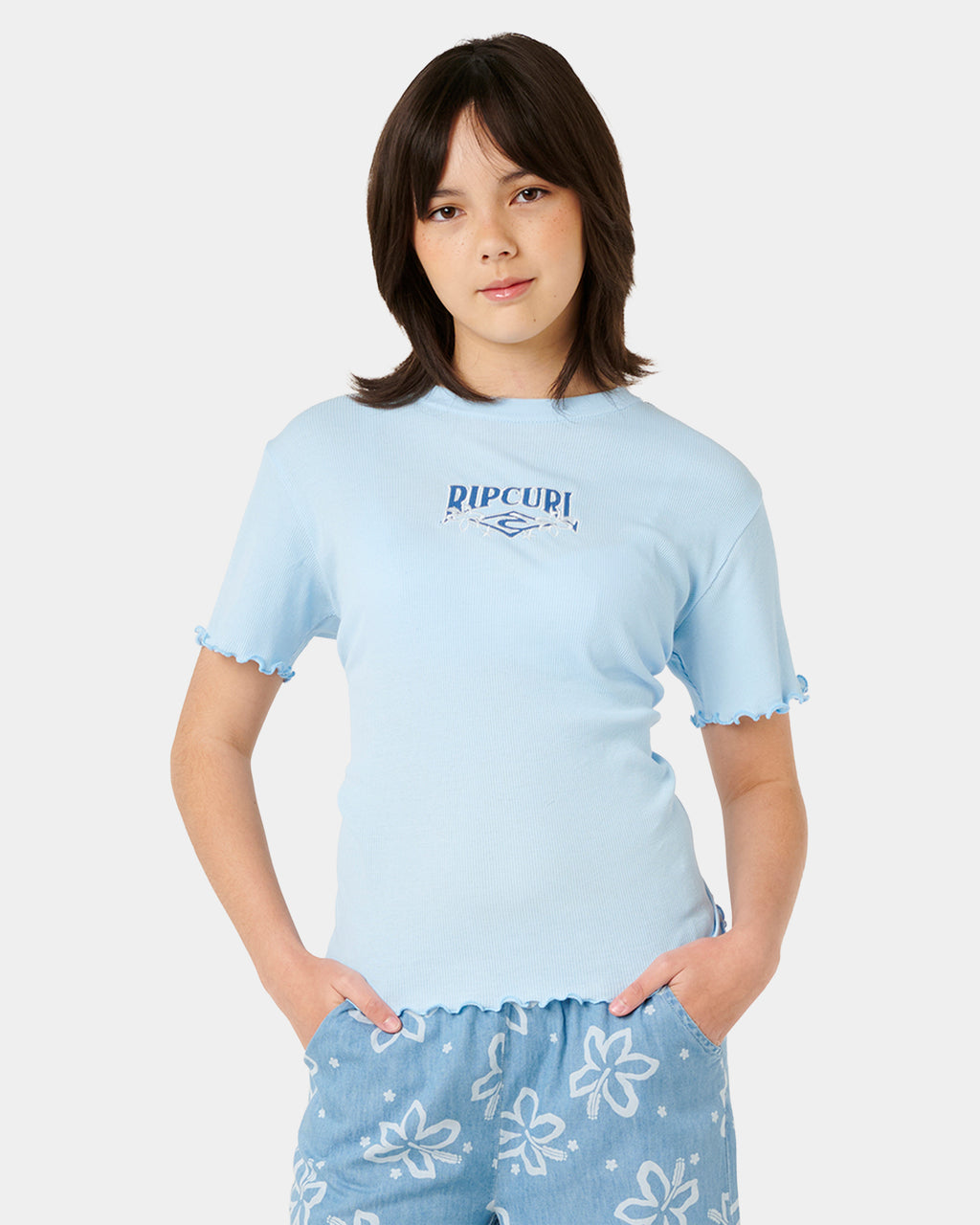 Girls 8-14 Tropical Dawn Rib T-Shirt