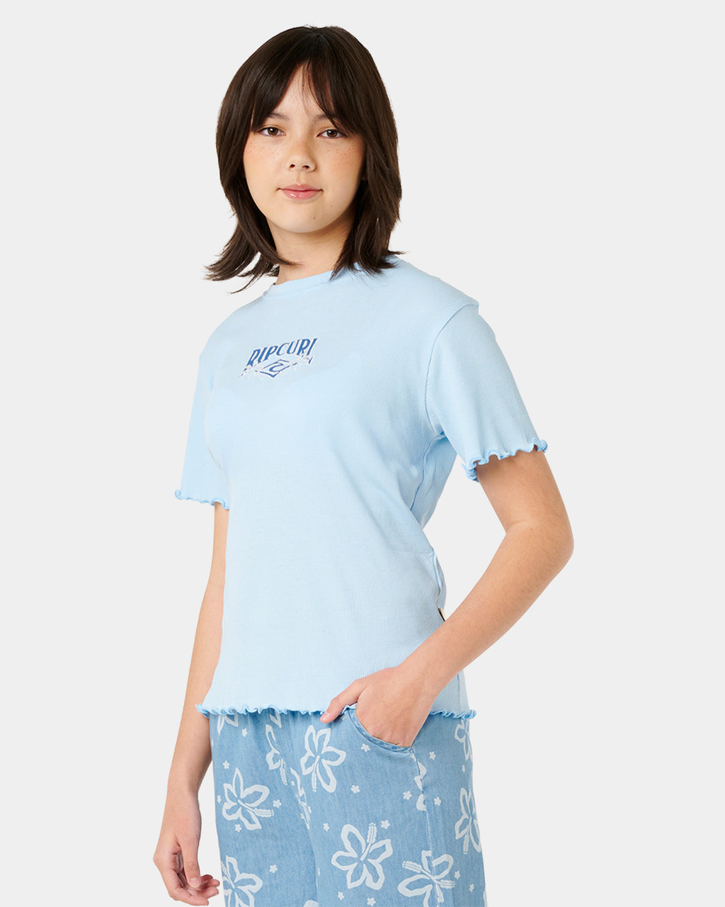 Girls 8-14 Tropical Dawn Rib T-Shirt