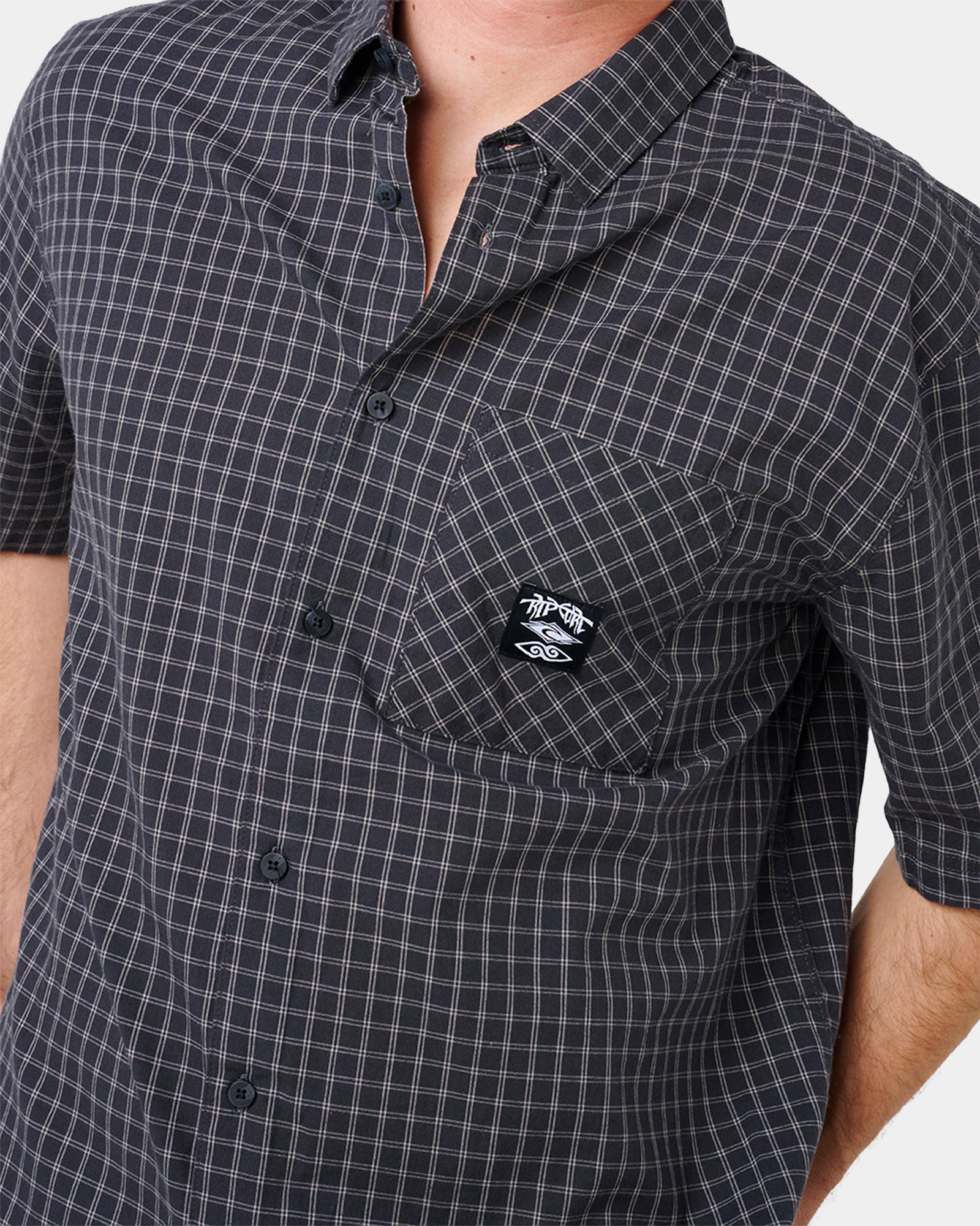 Mens Liquid Trips Check Short Sleeve Shirt