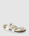 MAYARI WHITE BIRKO-FLOR NARROW SANDALS