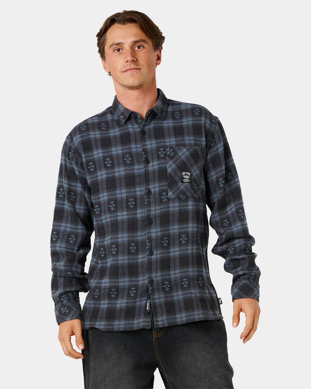 Mens Liquid Trips Flannel Long Sleeve Shirt