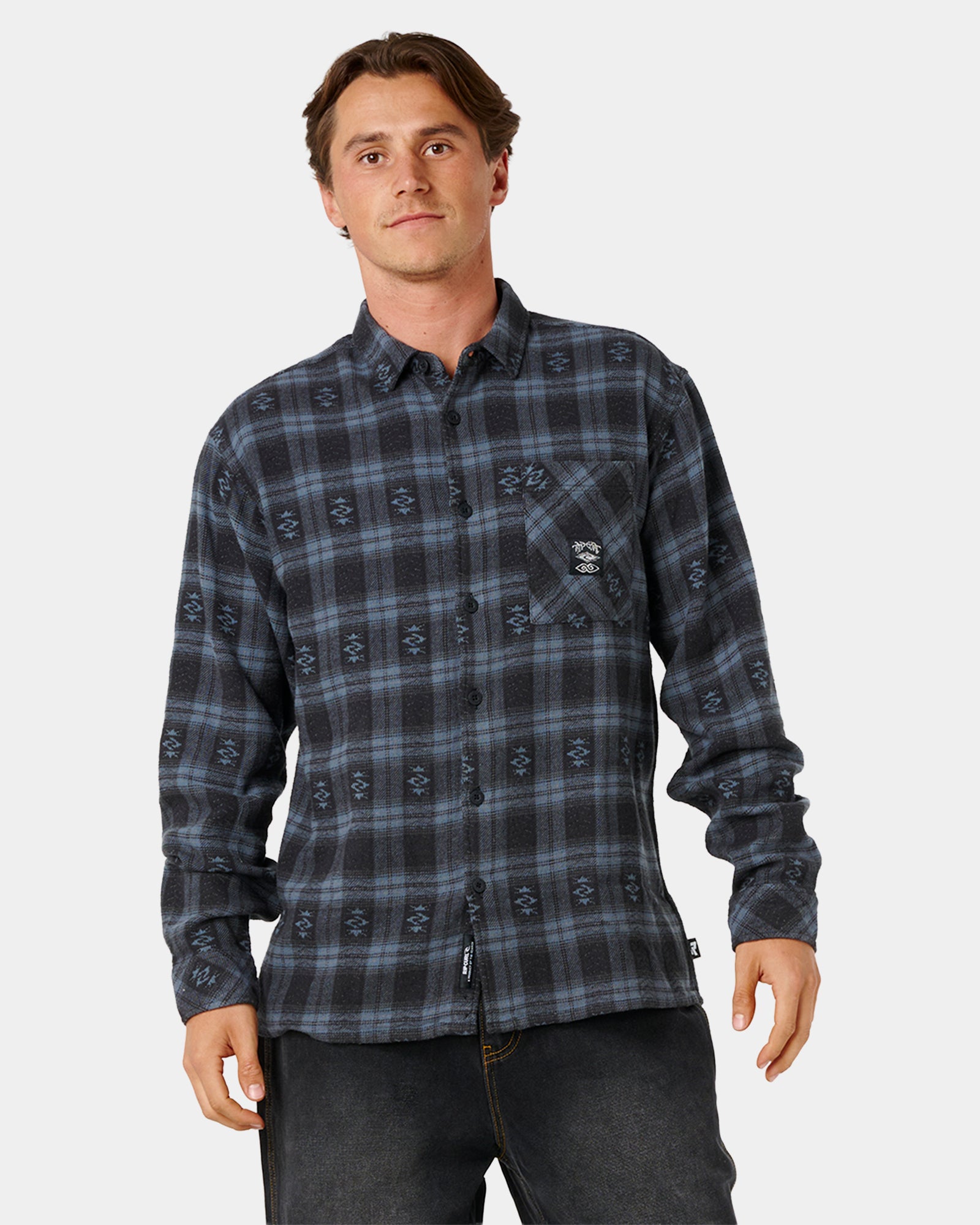 Mens Liquid Trips Flannel Long Sleeve Shirt