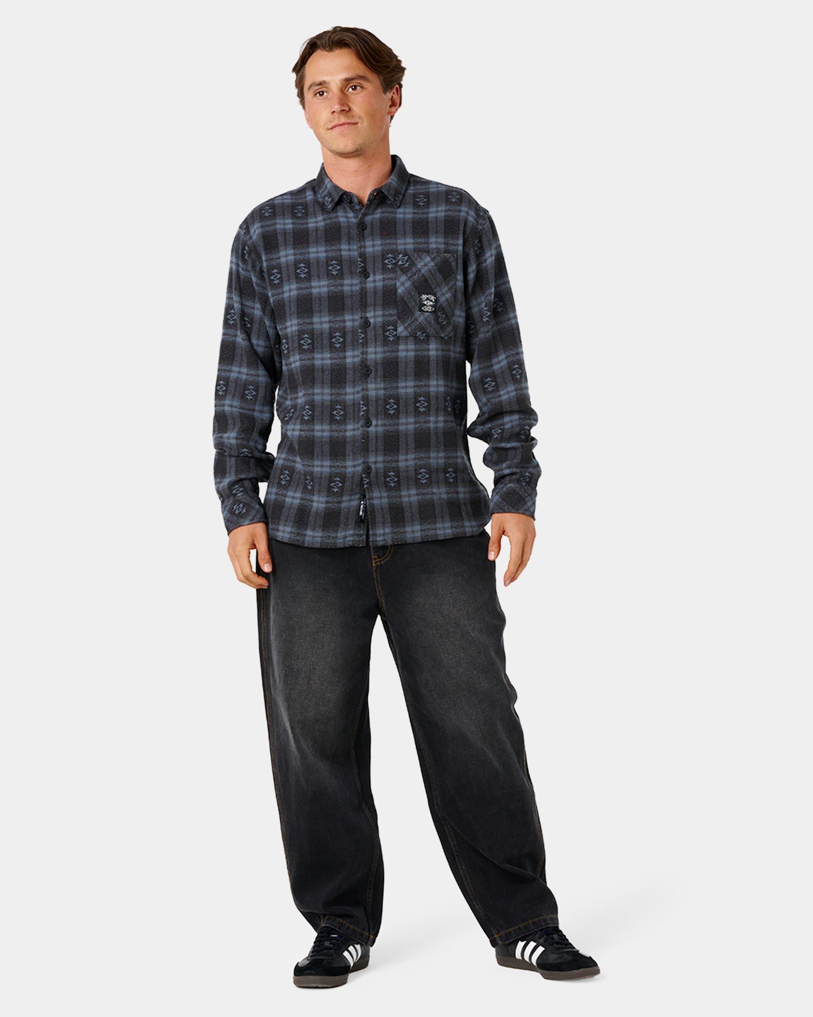 Mens Liquid Trips Flannel Long Sleeve Shirt