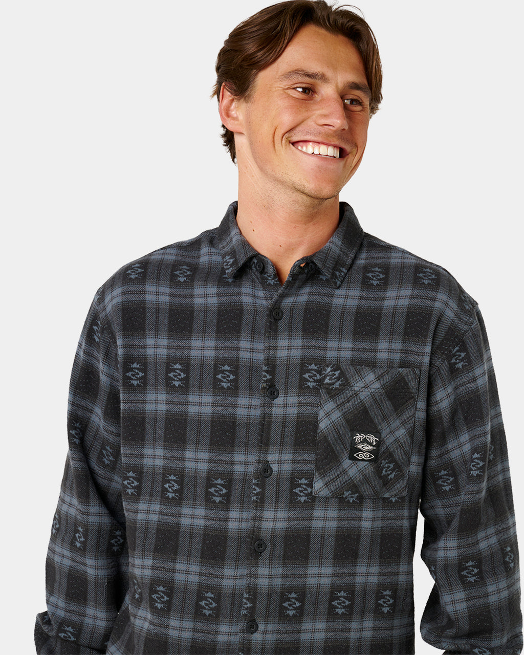 Mens Liquid Trips Flannel Long Sleeve Shirt