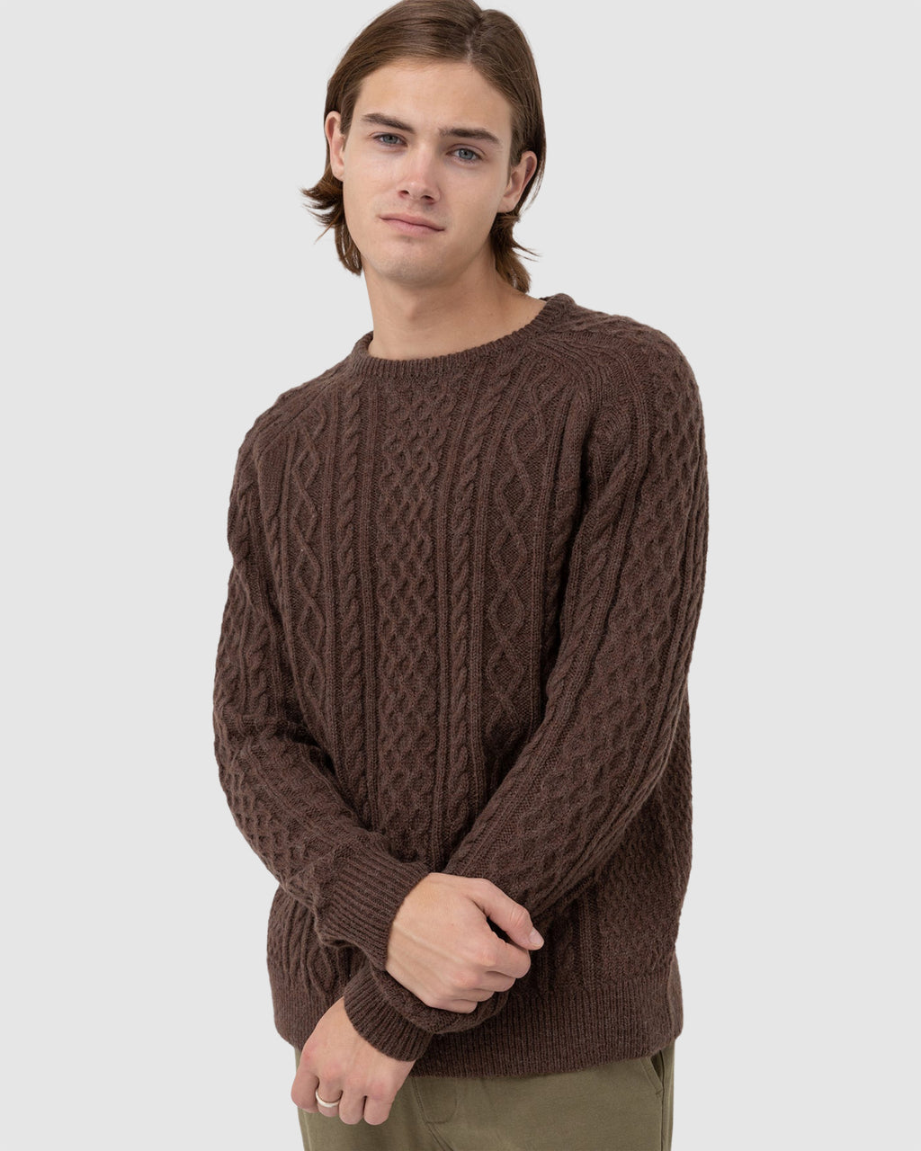 MENS MOHAIR FISHERMANS KNIT SWEATER