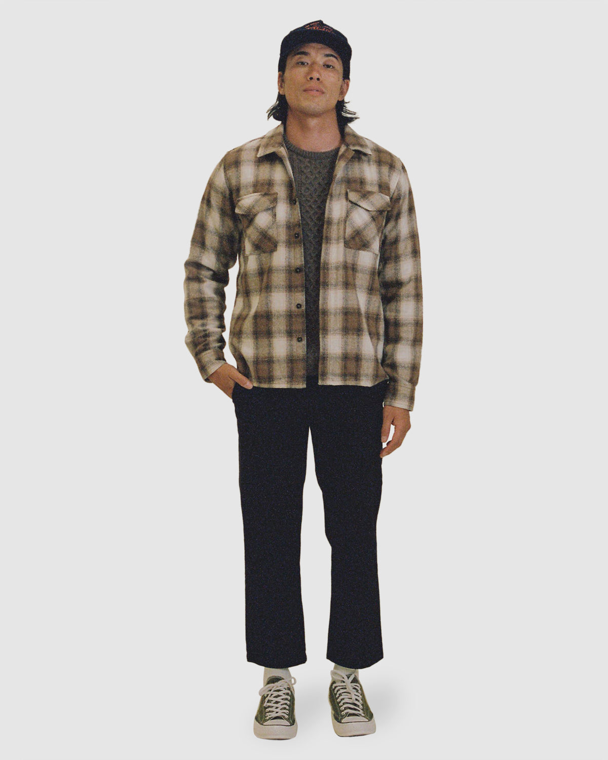 Mens Plaid Long Sleeve Shirt
