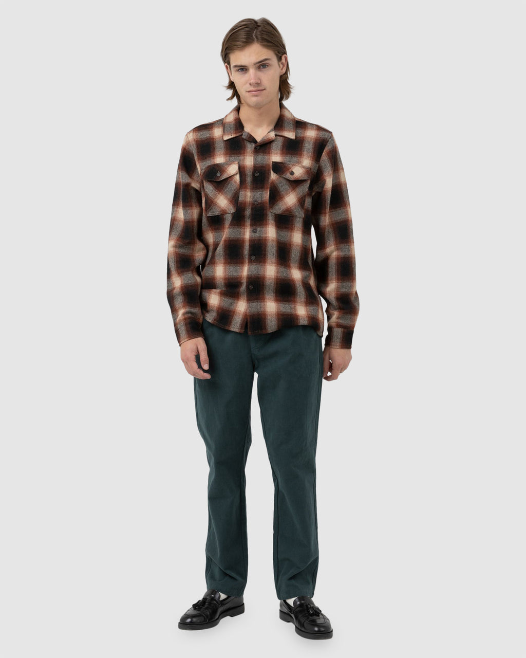 Mens Plaid Long Sleeve Shirt