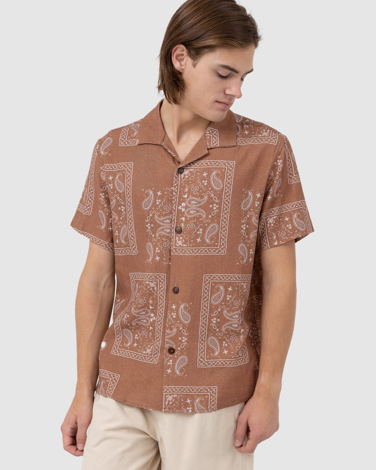 MENS BORDER SHORT SLEEVE SHIRT