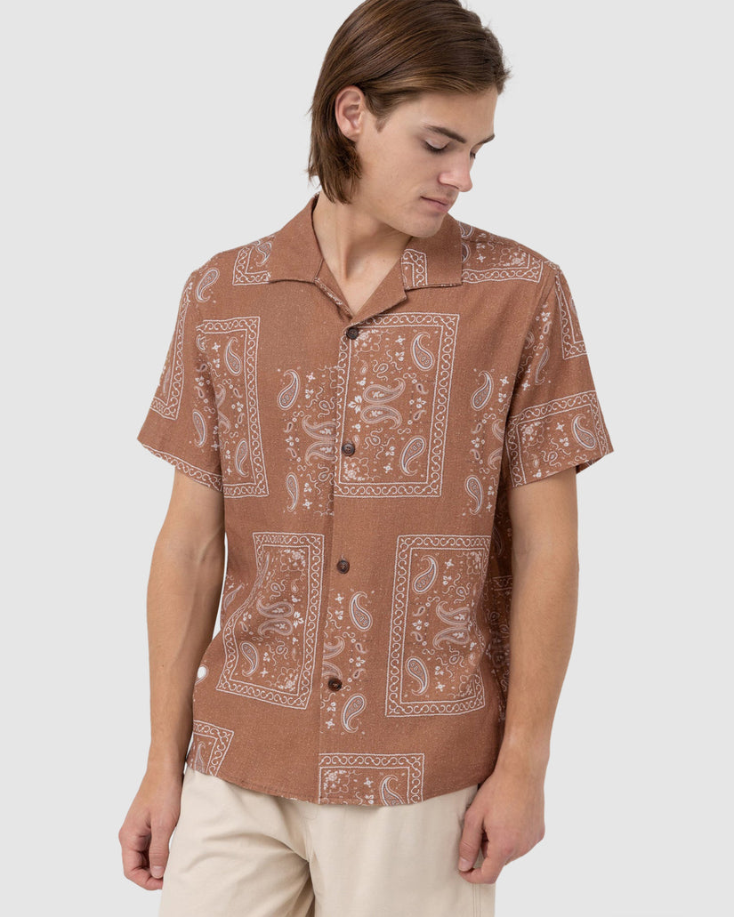MENS BORDER SHORT SLEEVE SHIRT