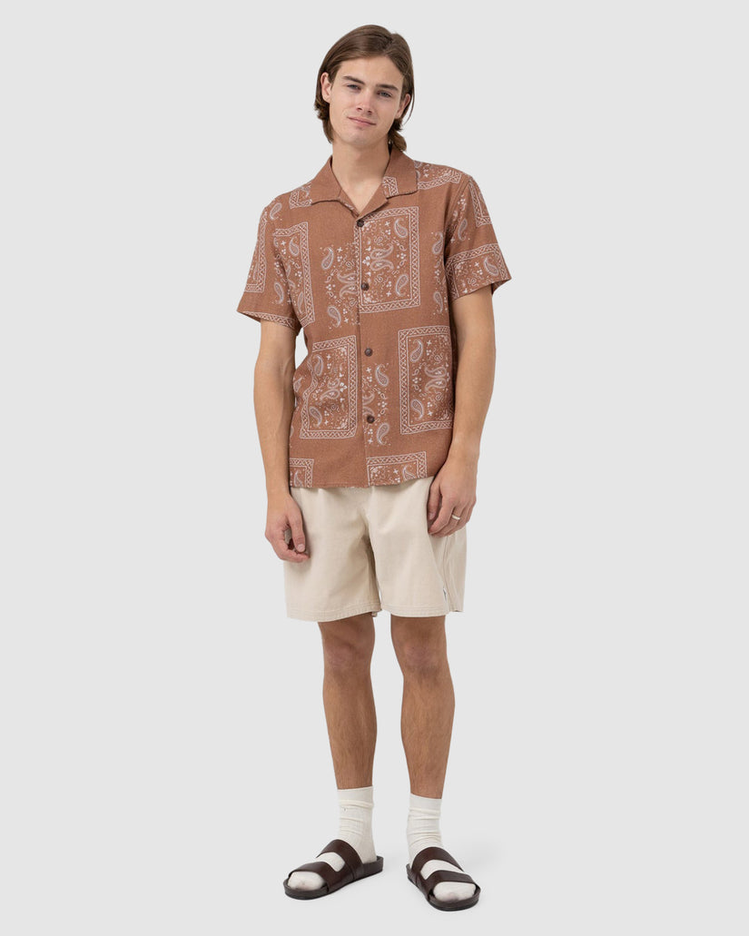 MENS BORDER SHORT SLEEVE SHIRT