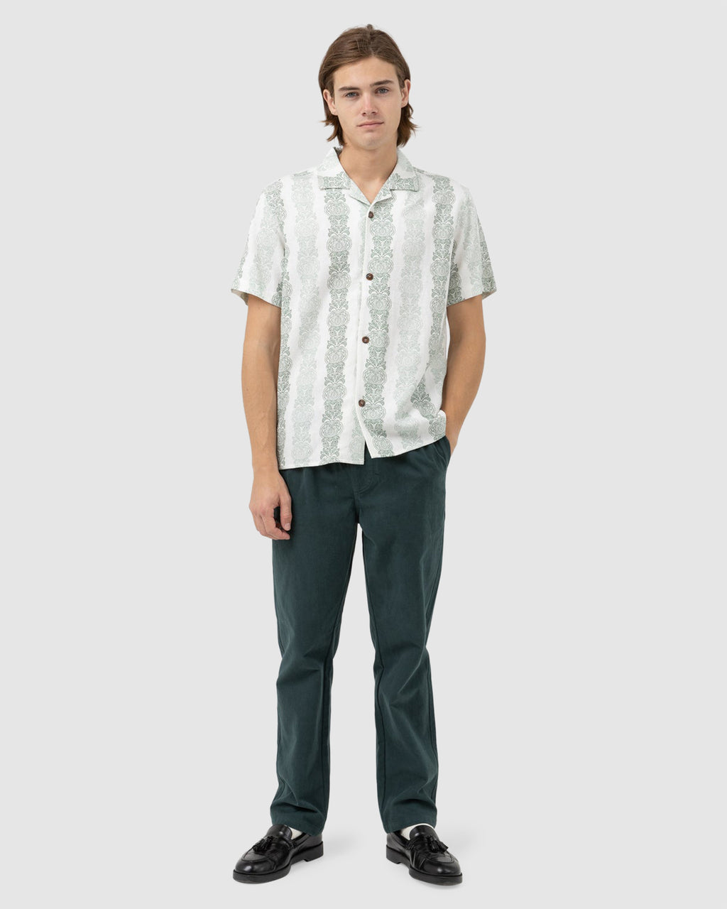 MENS PINEAPPLE STRIPE SHORT SLEEVE SHIRT
