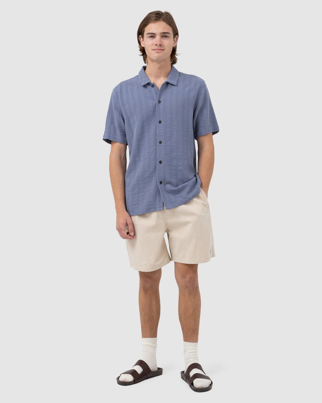 MENS DOBBY SHORT SLEEVE SHIRT