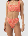 WOMENS ZADIE FLORAL SMOCKED XANADU BIKINI BOTTOMS