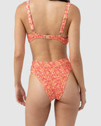 WOMENS ZADIE FLORAL SMOCKED XANADU BIKINI BOTTOMS