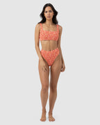 WOMENS ZADIE FLORAL SMOCKED XANADU BIKINI BOTTOMS