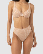 WOMENS LOLA CHECK HI WAIST BIKINI BOTTOM