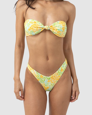 WOMENS MAGNOLIA FLORAL HI CUT BIKINI BOTTOMS
