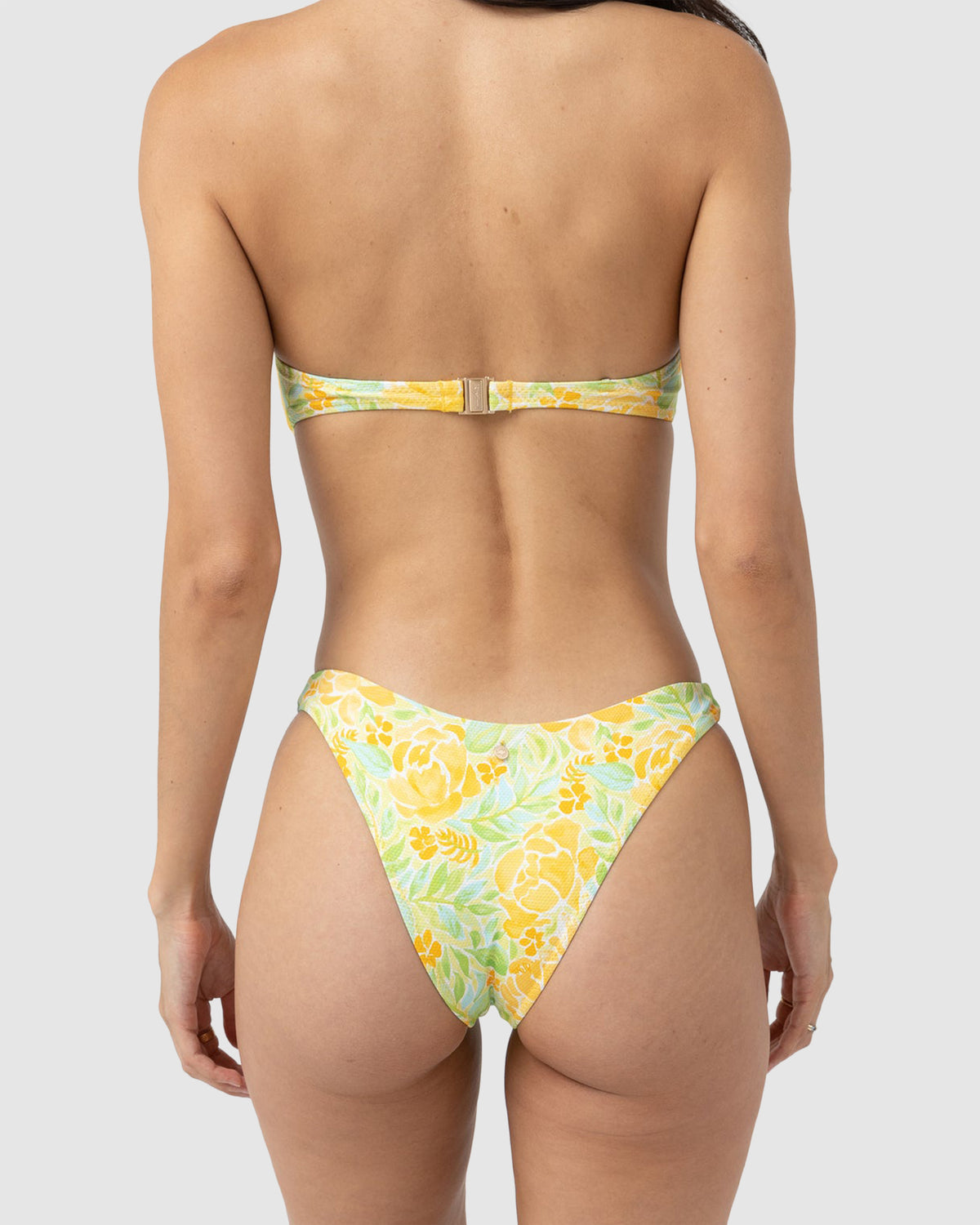 WOMENS MAGNOLIA FLORAL HI CUT BIKINI BOTTOMS