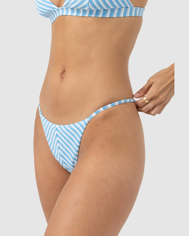 WOMENS SUNBATHER STRIPE STRING BIKINI BOTTOMS
