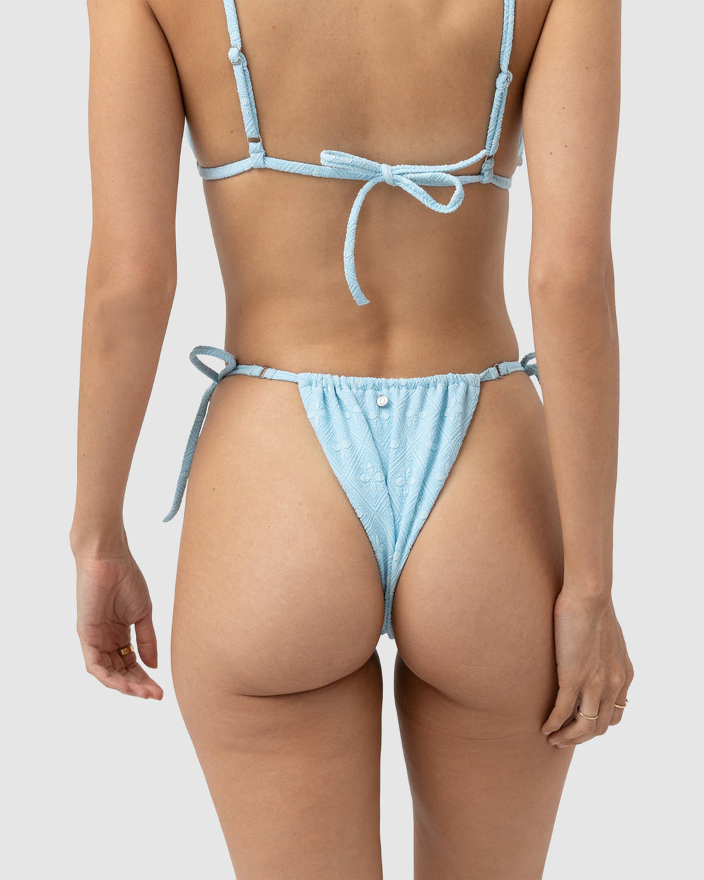 WOMENS MESSINA GEO GATHER TIE SIDE BIKINI BOTTOMS