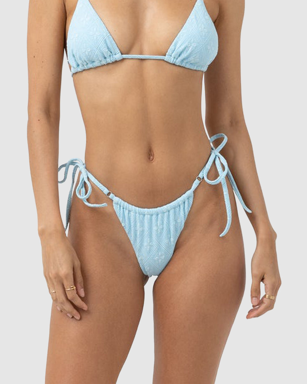 WOMENS MESSINA GEO GATHER TIE SIDE BIKINI BOTTOMS