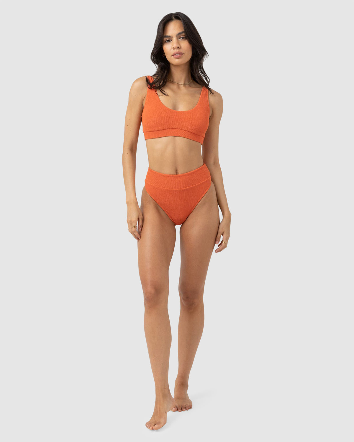WOMENS ISLA RIB HI HIP BANDED BIKINI BOTTOMS
