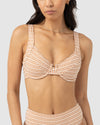 WOMENS LOLA CHECK PANELLED UNDERWIRE BIKINI TOP
