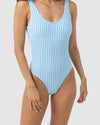 WOMENS SUNBATHER STRIPE SCOOP NECK ONE PIECE