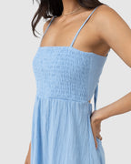 WOMENS MILLY SMOCKED MINI DRESS