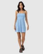 WOMENS MILLY SMOCKED MINI DRESS