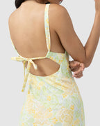 WOMENS MAGNOLIA FLORAL BIAS MIDI DRESS