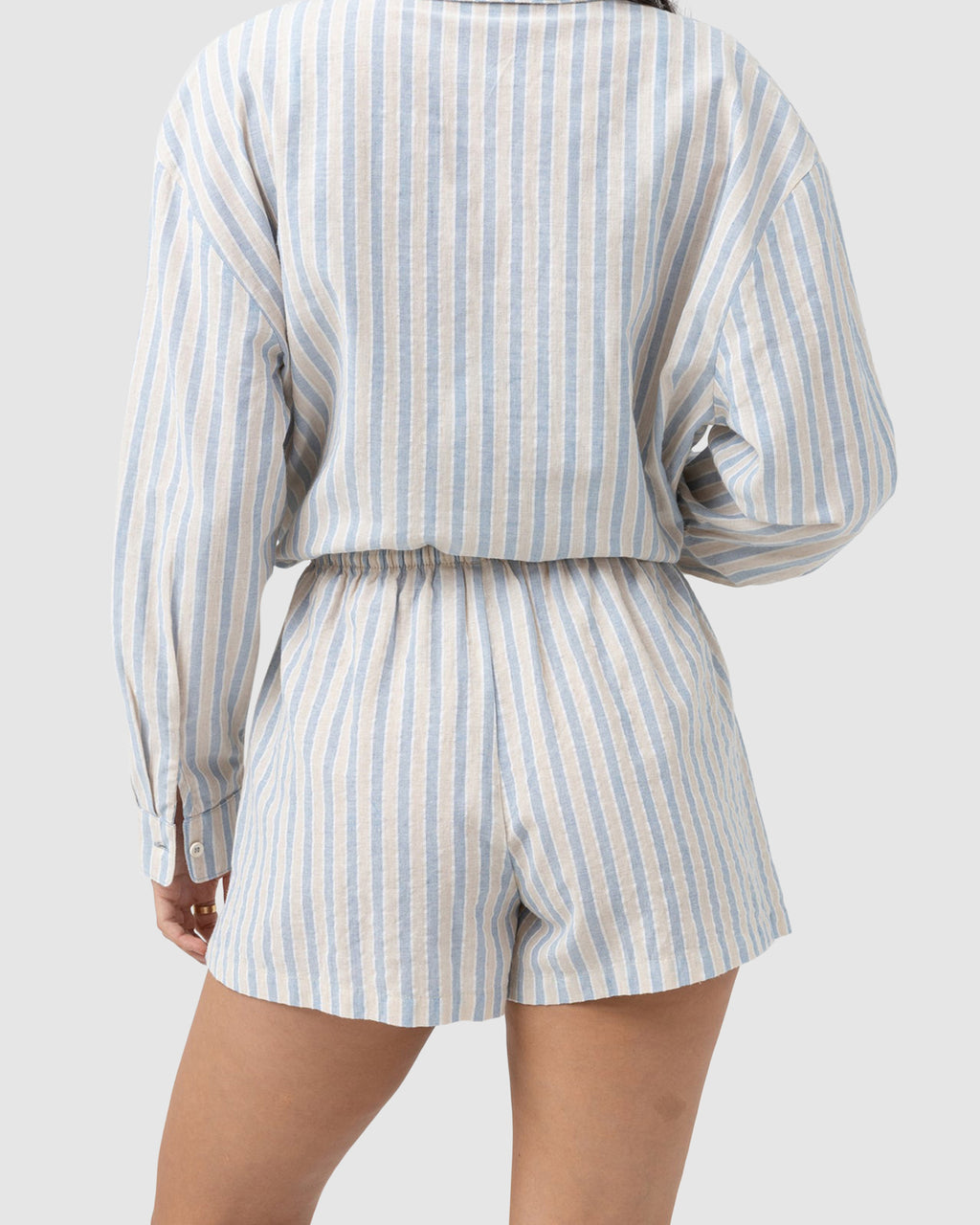 WOMENS AMORE STRIPE ELASTIC WAIST SHORTS