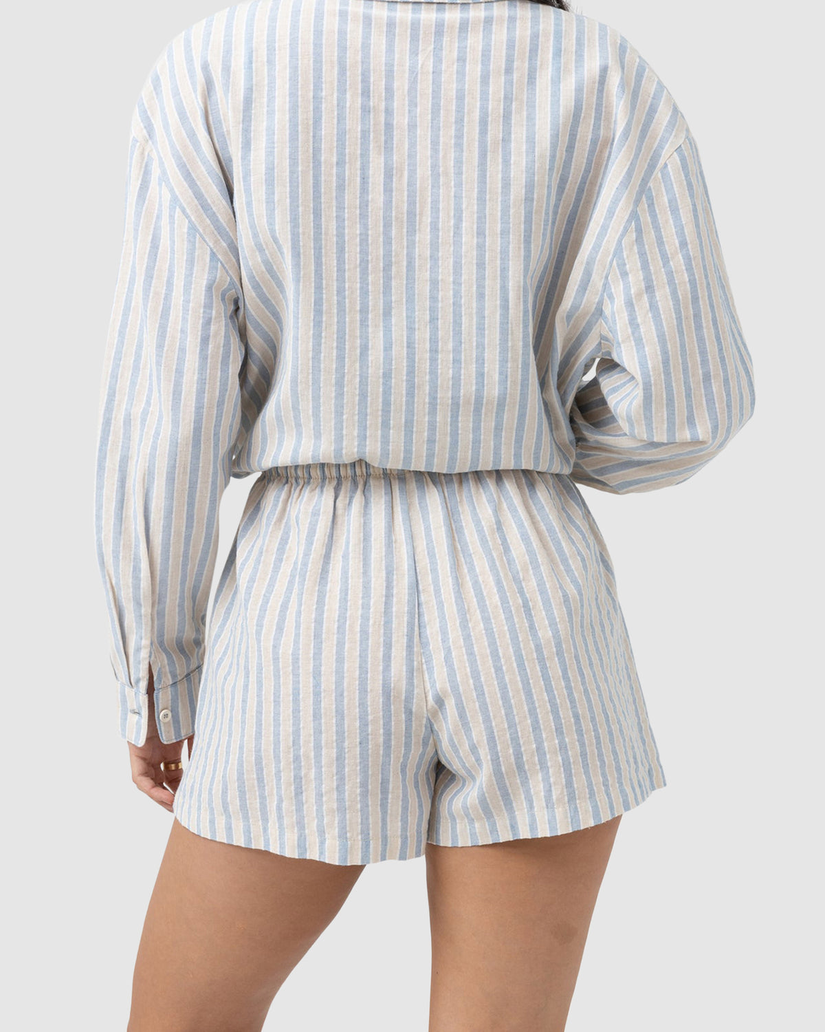 WOMENS AMORE STRIPE ELASTIC WAIST SHORTS
