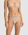 WOMENS RUMI CHECK GATHERED TIE SIDE ITSY BIKINI BOTTOMS