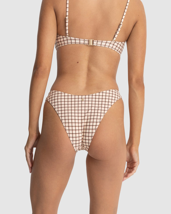 WOMENS RUMI CHECK HI CUT BIKINI BOTTOMS