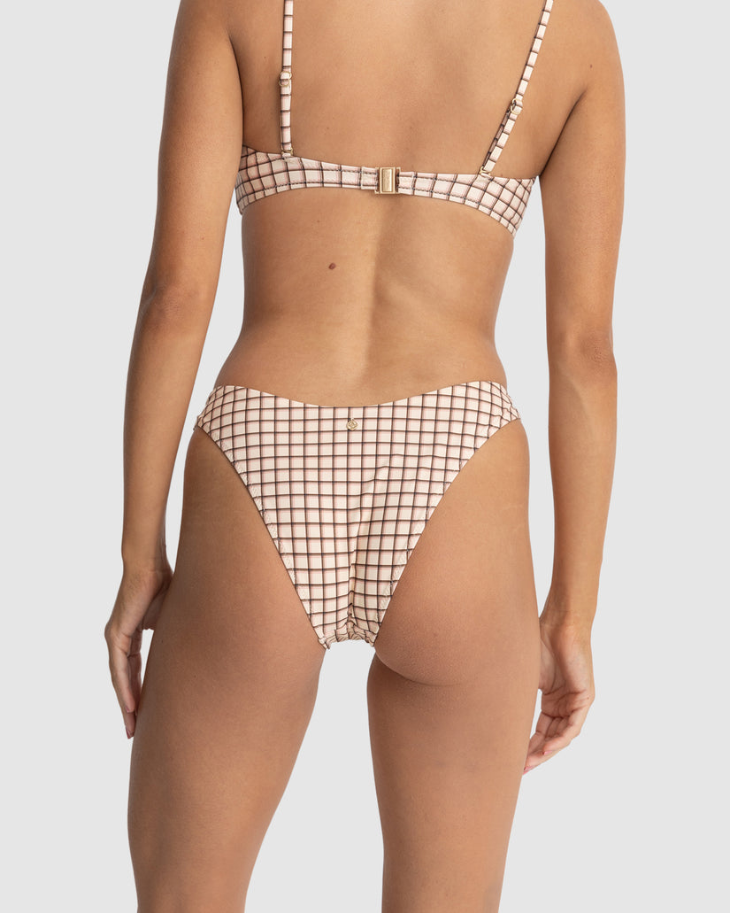 WOMENS RUMI CHECK HI CUT BIKINI BOTTOMS