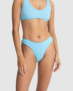 WOMENS TERRY SANDS STRIPE HI CUT BIKINI BOTTOMS