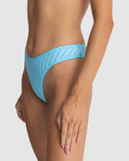 WOMENS TERRY SANDS STRIPE HI CUT BIKINI BOTTOMS