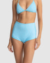 WOMENS TERRY SANDS STRIPE BOYLEG BIKINI BOTTOMS