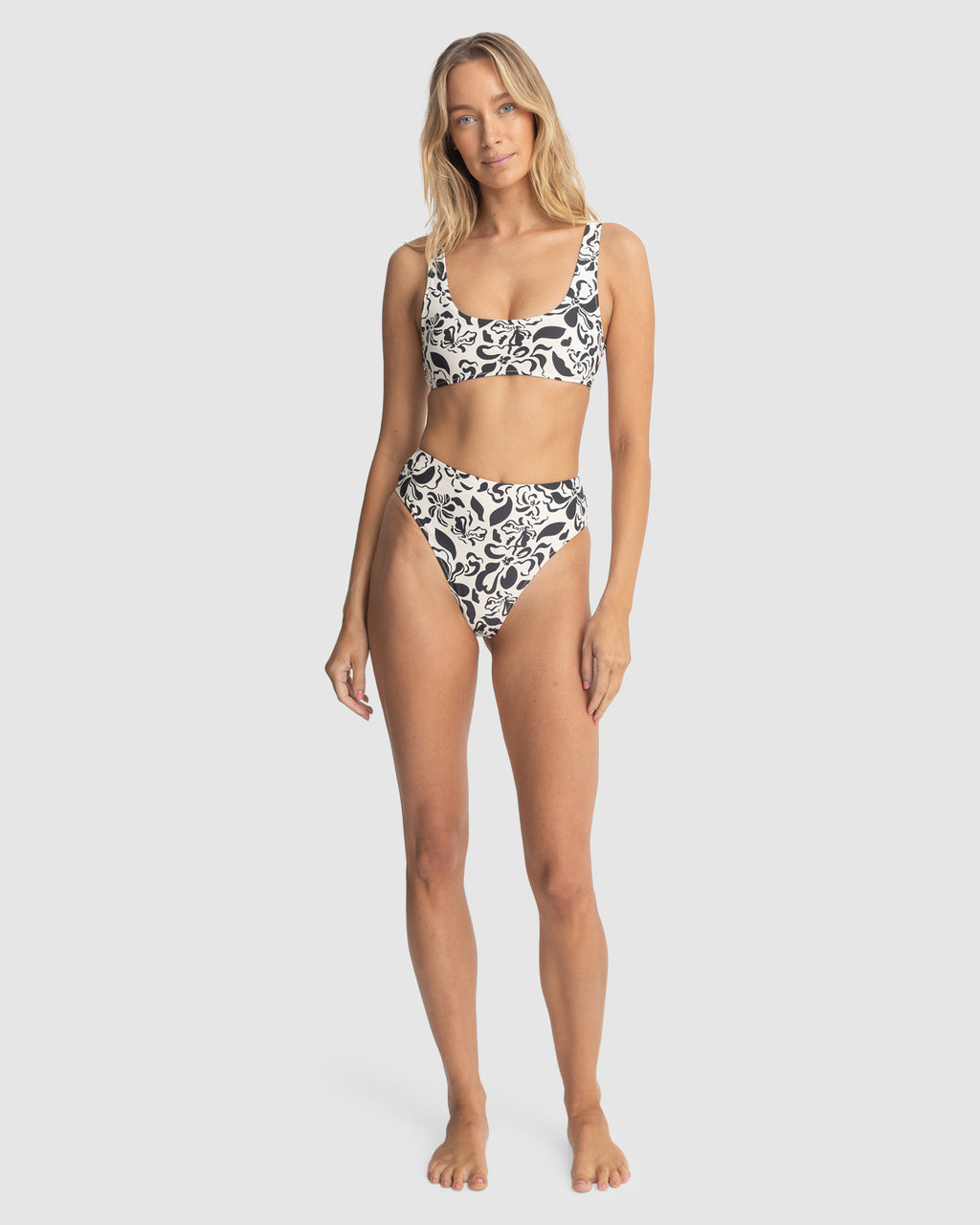 WOMENS SUNDANCE FLORAL HI WAIST BIKINI BOTTOMS